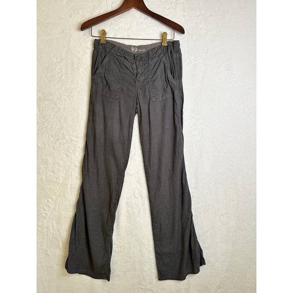 Level 99 Anthropology Pants - Level 99 Anthropology Womens 26 Straight Leg Linen Pants Dark Gray Casual